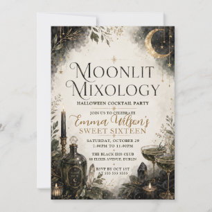 Moonlit Mixology Sweet Sixteen Invitation