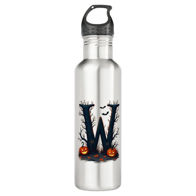 Moonlit Monogram  W Stainless Steel Water Bottle (Front)