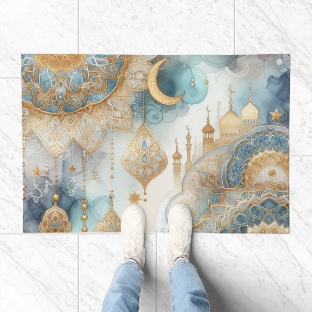 Moonlit Mosque Serenity for Ramadan Doormat (Indoor)