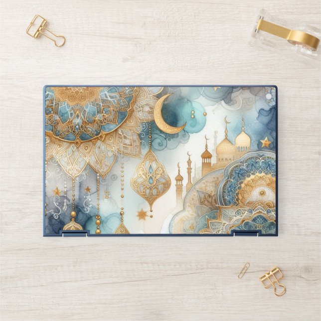 Moonlit Mosque Serenity for Ramadan HP Laptop Skin (Desk)