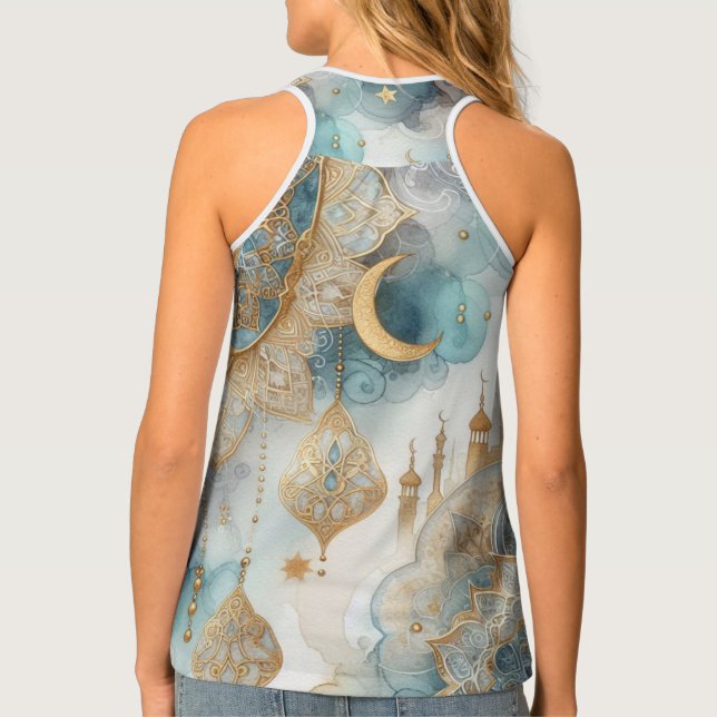 Moonlit Mosque Serenity for Ramadan Tank Top (Back)