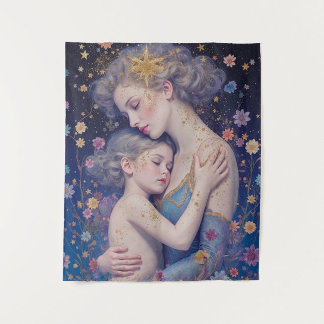 Moonlit Mother’s Embrace Tapestry (Front)