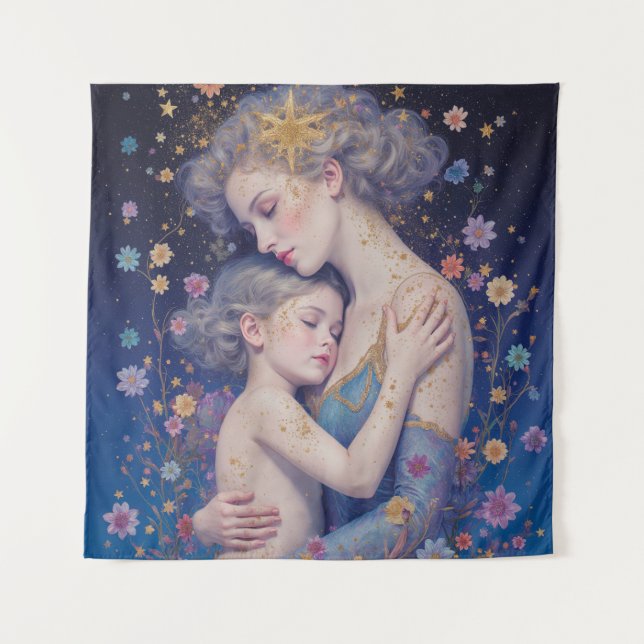 Moonlit Mother’s Embrace Tapestry (Front)
