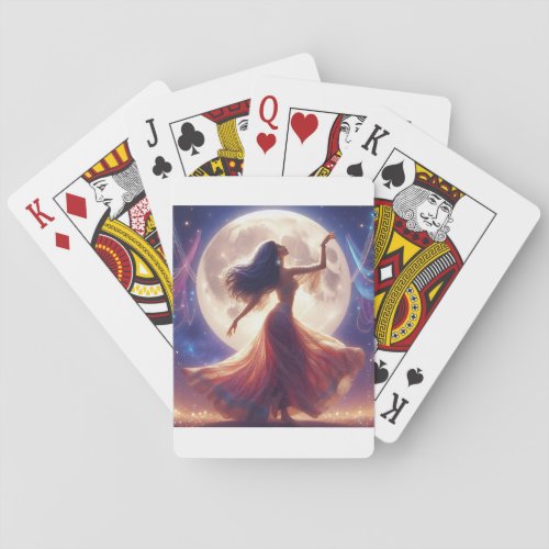 Moonlit Moves Dancing Girl Playing Cards Playing Cards