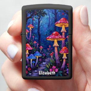 Moonlit Mushroom Path Zippo Lighter