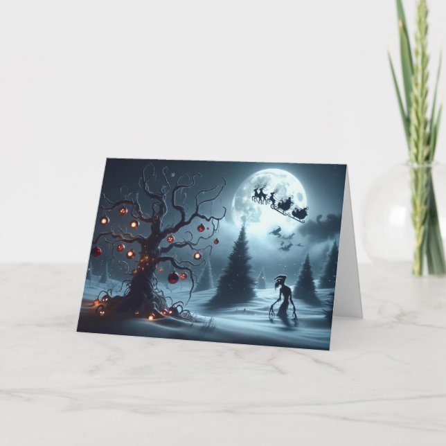 Moonlit Mystique: A Spooky Holiday Flight Card (Front)