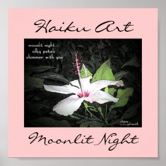 Moonlit Night Haiku Art Print