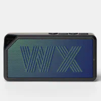 Moonlit Night Navy Blue to Teal Gradient Monogram Bluetooth Speaker