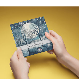 Moonlit Nordic Forest, customizable