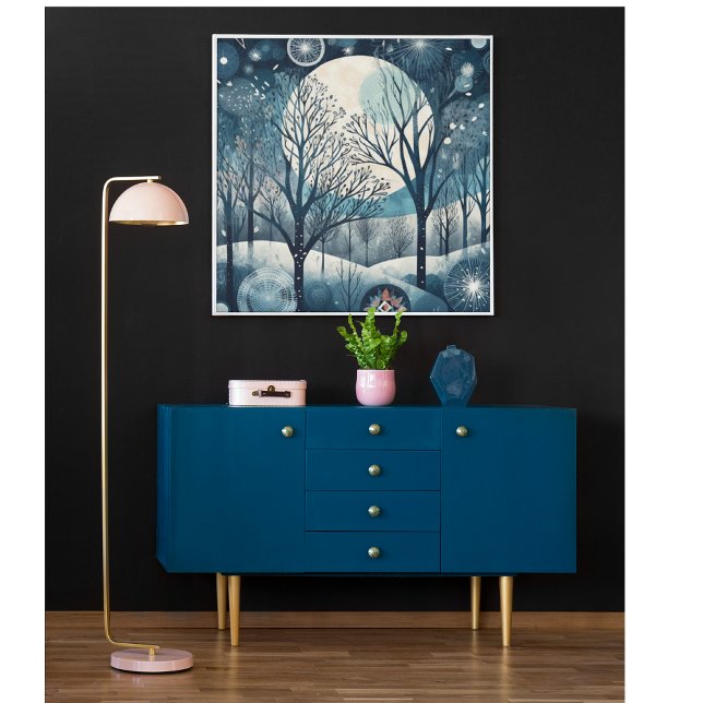 Moonlit Nordic Forest, customizable Poster (Creator Uploaded)