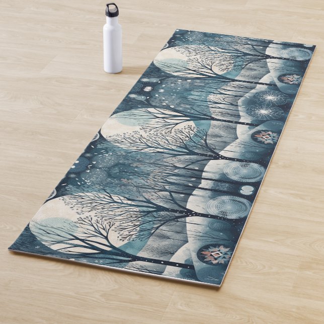 Moonlit Nordic Forest, customizable Yoga Mat (In Situ)