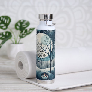 Moonlit Nordic Forest Water Bottle