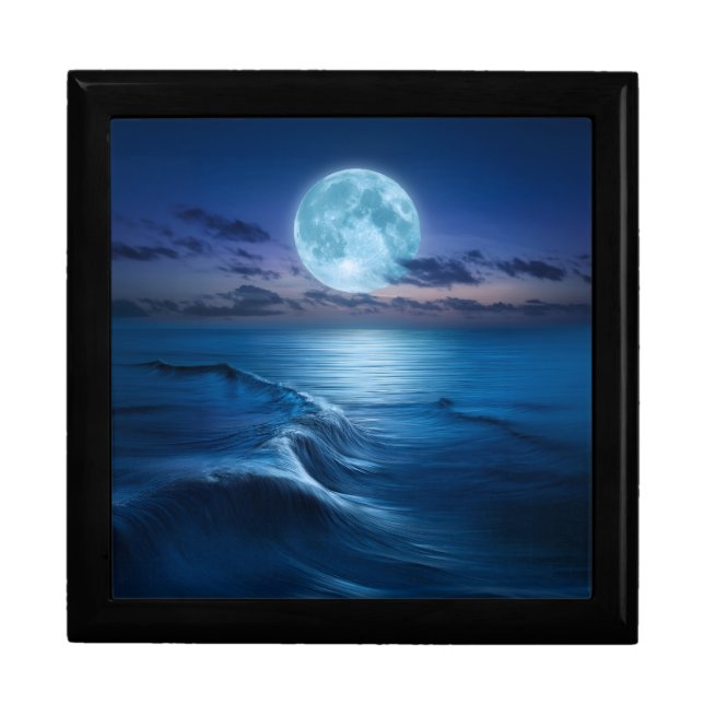 Moonlit Ocean Waves with Full Moon Gift Box (Front)