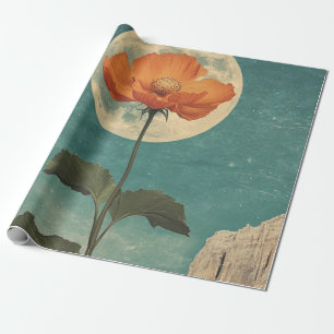 Moonlit Orange Bloom - Vintage Boho Charm Wrapping Paper