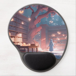 Moonlit Owl Library Desk Mat Gel Mouse Pad