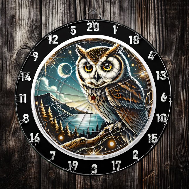 Moonlit Owl Wisdom Design Dart Board (Creator Uploaded)