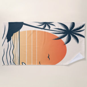Moonlit Paradise Summer   Tropical Beach  Towel