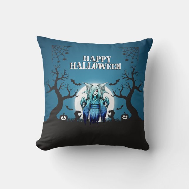Moonlit Phantom Throw Pillow (Front)