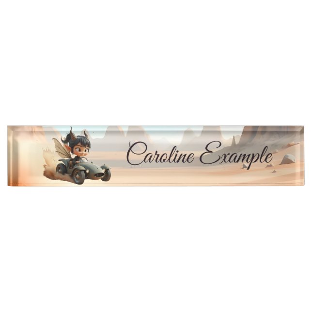 Moonlit Pixie of the Wandering Dunes.  Desk Name Plate (Front)