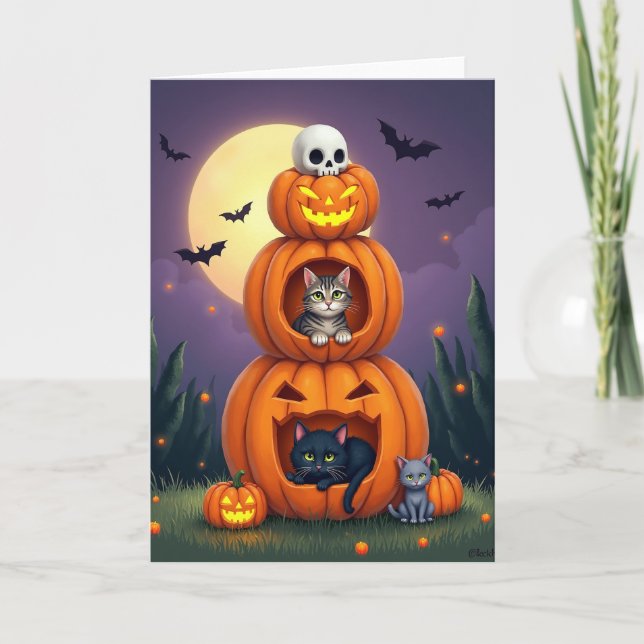 Moonlit Pumpkin Stack Card (Front)
