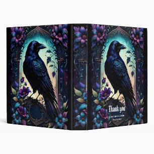 Moonlit Raven Gothic Floral Wedding Suite. 3 Ring Binder