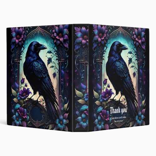 Moonlit Raven | Gothic Floral Wedding Suite. 3 Ring Binder