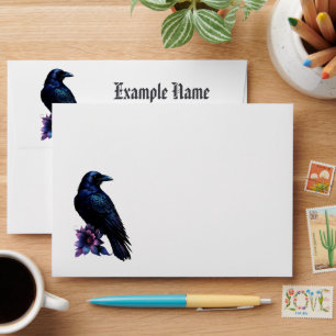 Moonlit Raven Gothic Floral Wedding Suite. Envelope