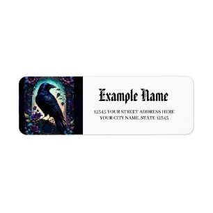 Moonlit Raven Gothic Floral Wedding Suite. Label