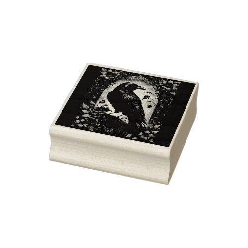Moonlit Raven | Gothic Floral Wedding Suite. Rubber Stamp