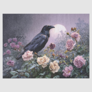 Moonlit Raven Gothic Tissue Paper for Furniture