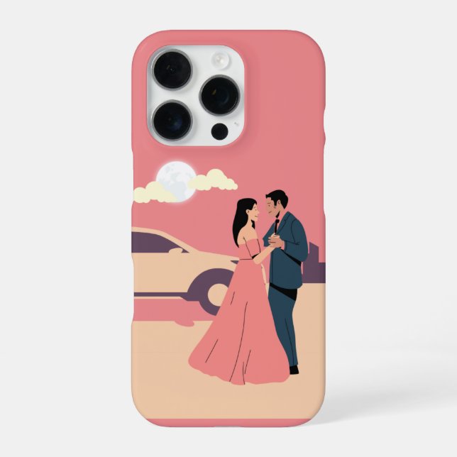 Moonlit Romance – Elegant Couple iPhone Case (Back)