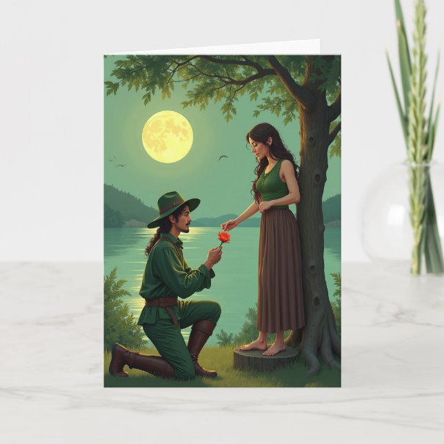 Moonlit Romance Greeting Card (Front)
