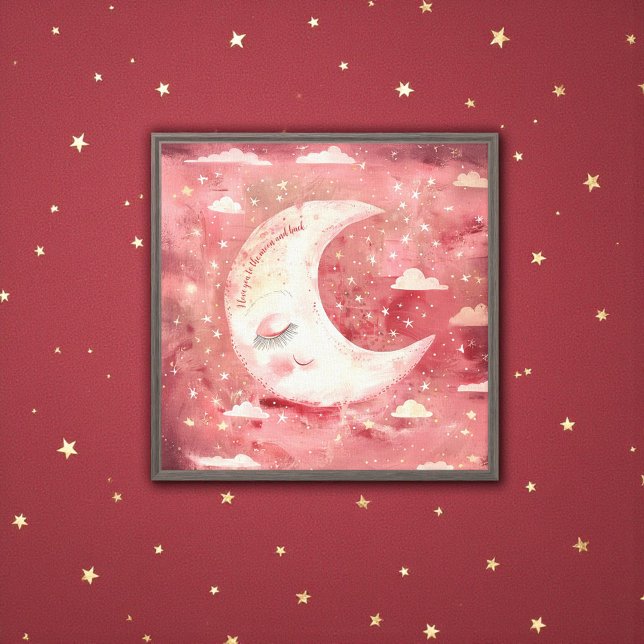 Moonlit Rustic Red Nursery & Kids' Room Canvas Print (Creator Uploaded)