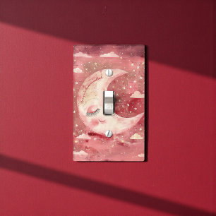 Moonlit Rustic Red Nursery & Kids' Room Light Switch Cover