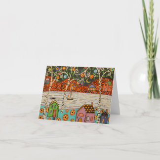 Moonlit Sail Folded Note Card