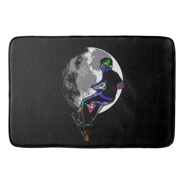 Moonlit Scooter Champ - Scooter Boy Artwork Bath Mat (Front)