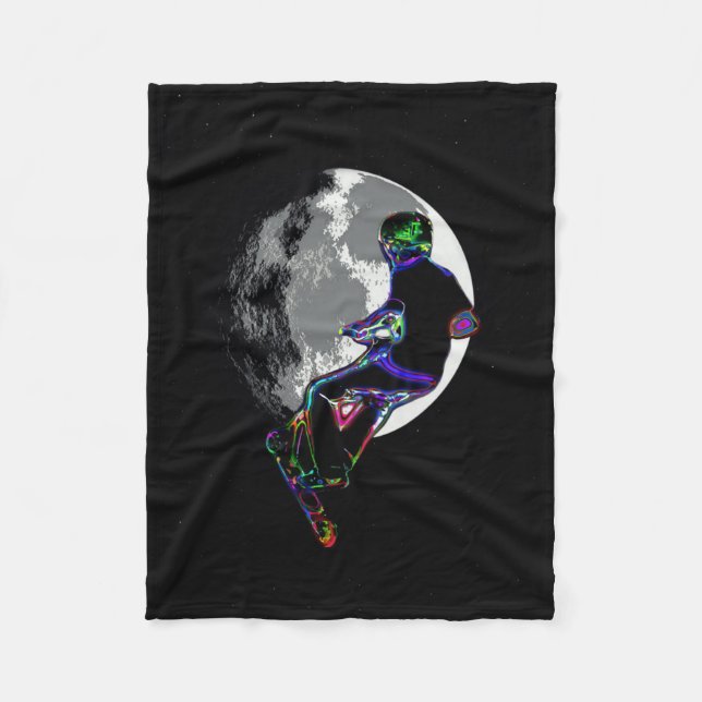 Moonlit Scooter Champ - Scooter Boy Artwork Fleece Blanket (Front)