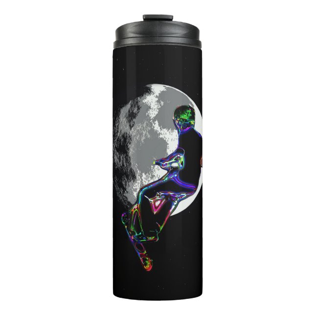 Moonlit Scooter Champ - Scooter Boy Artwork Thermal Tumbler (Front)