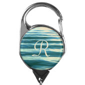 Moonlit Sea Monogrammed Badge Holder (Carabiner Front)