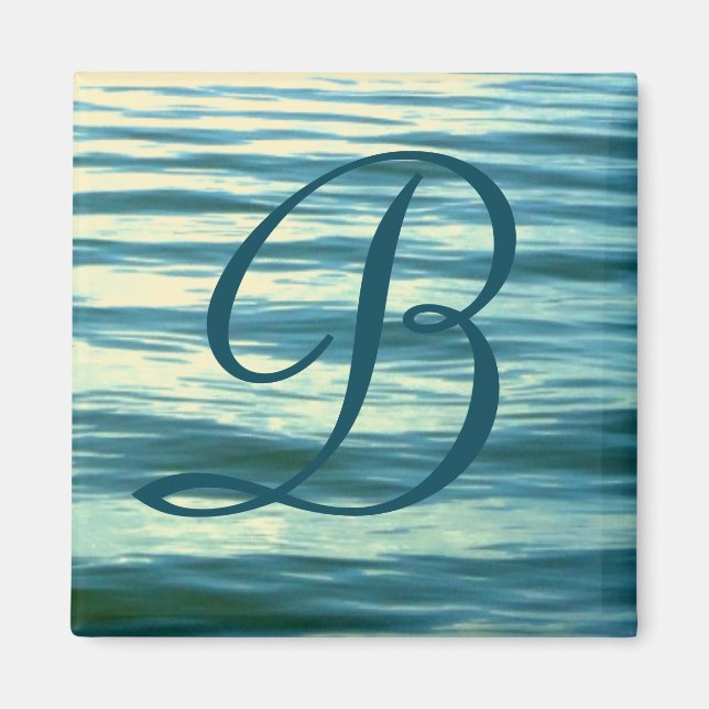 Moonlit Sea Monogrammed Stateroom Door Marker Magnet (Front)