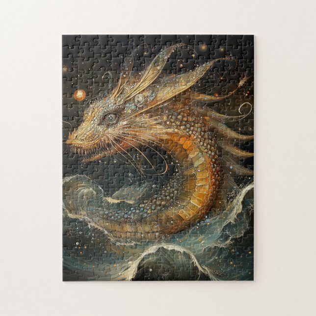 Moonlit Sea Serpent Puzzle (Vertical)