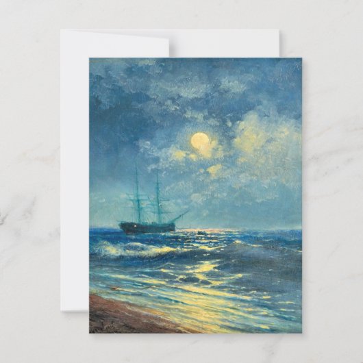 Moonlit Seaview, fine art painting (Front)