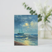 Moonlit Seaview, fine art painting (Standing Front)