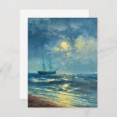 Moonlit Seaview, fine art painting (Front/Back)