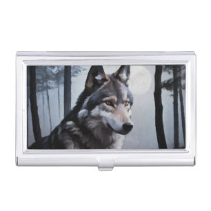 Moonlit Sentinel Business Card Case