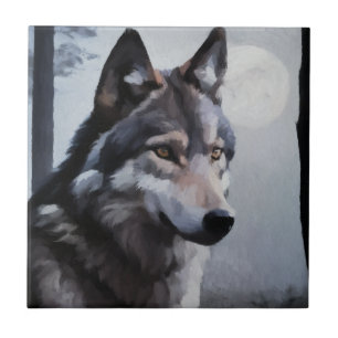 Moonlit Sentinel Ceramic Tile