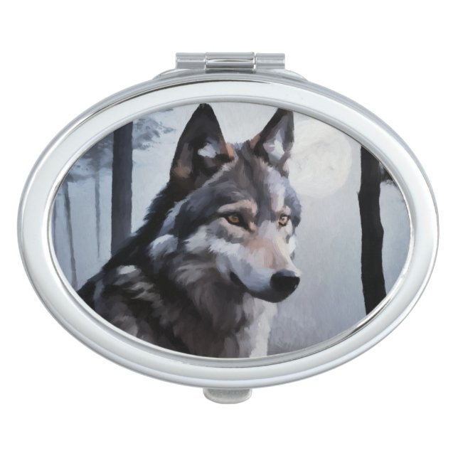 Moonlit Sentinel Compact Mirror (Front)