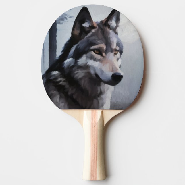 Moonlit Sentinel Ping Pong Paddle (Front)