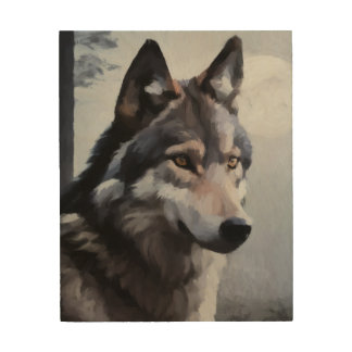 Moonlit Sentinel Wood Wall Art