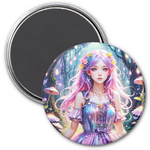 Moonlit Serenade Lyras Enchanted Realm Magnet